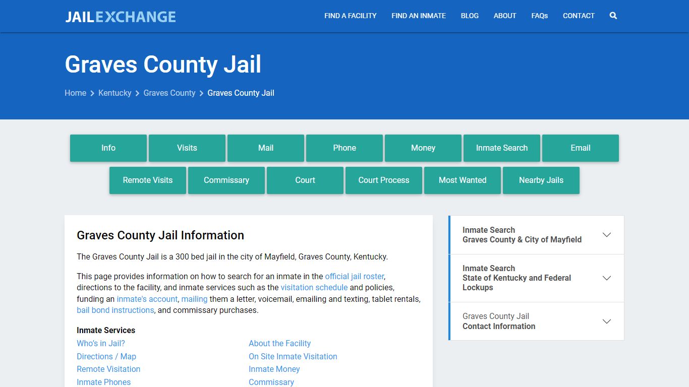 Graves County Jail, KY Inmate Search, Information